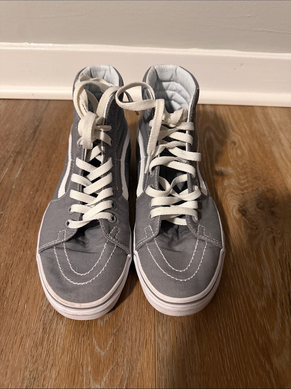 Vans High Top Sneakers Gray and White